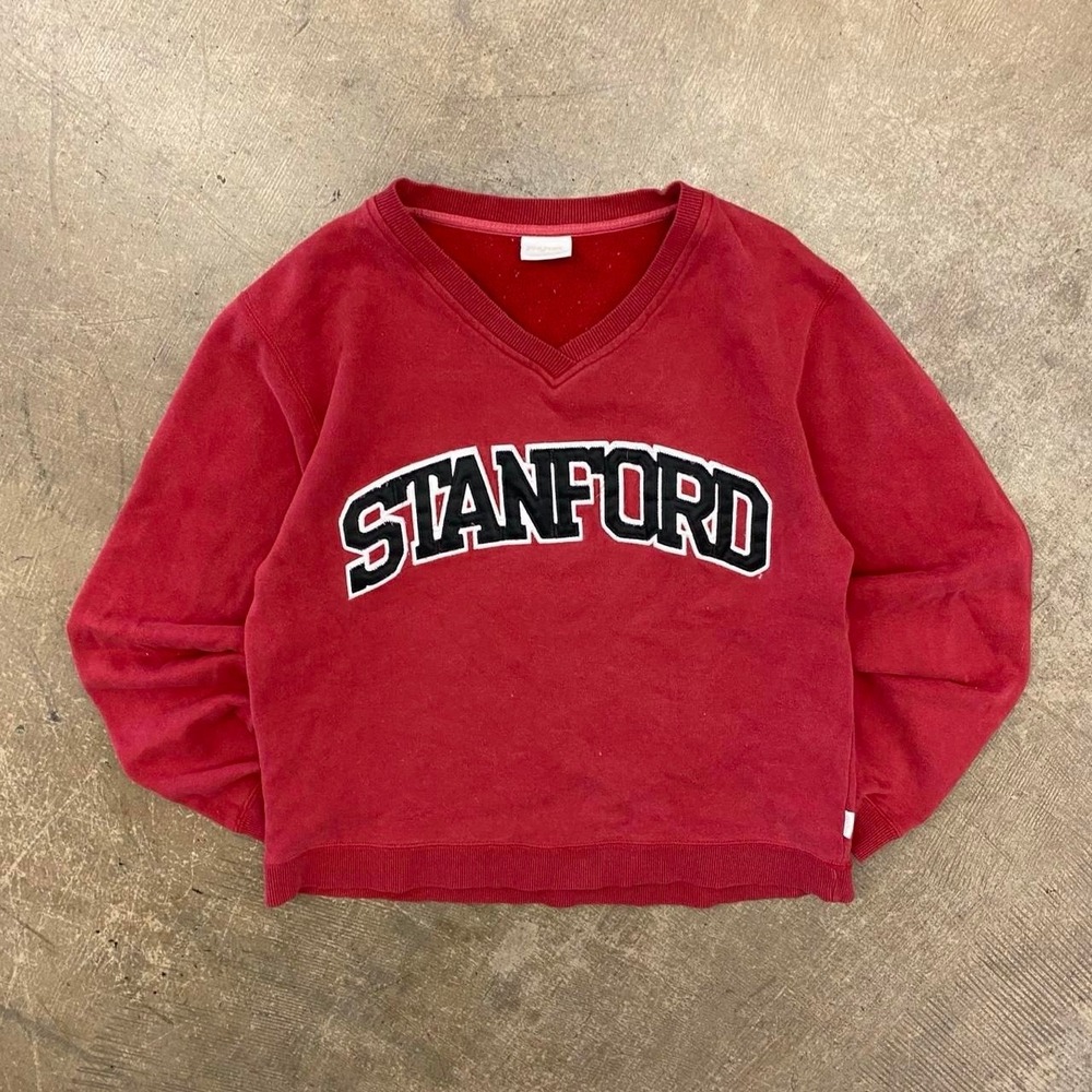 Vintage Stanford Cardinals Jansport Cropped Oversized Sweatshirt Women's Medium